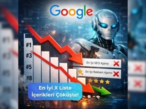 google dan en iyi x liste içeriklerine darbe, kendini öven içerikler sıralamalardan düşüyor